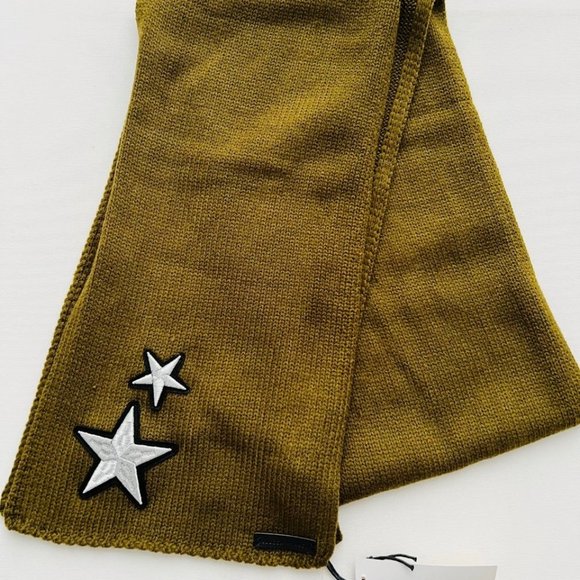 Rebecca Minkoff Silver Stars Knit Scarf  Dark Olive - Picture 2 of 2